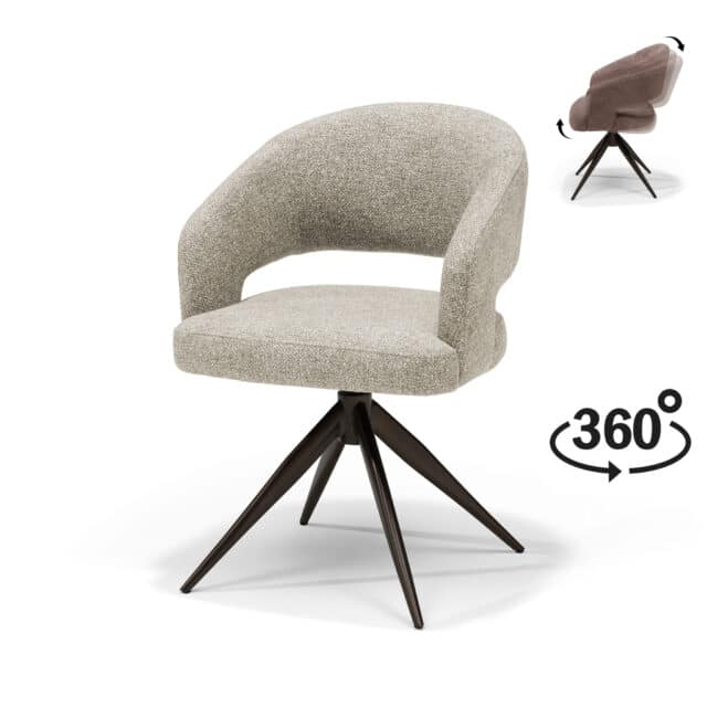 Swing Armstoel Stof Leo Naturel 8211 Relaxfunctie 8211 Frame Anodic Brown