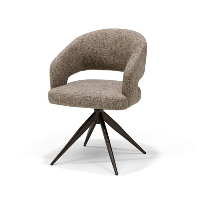 Swing Armstoel Stof Leo Beige 8211 Relaxfunctie 8211 Onderstel Anodisch Bruin