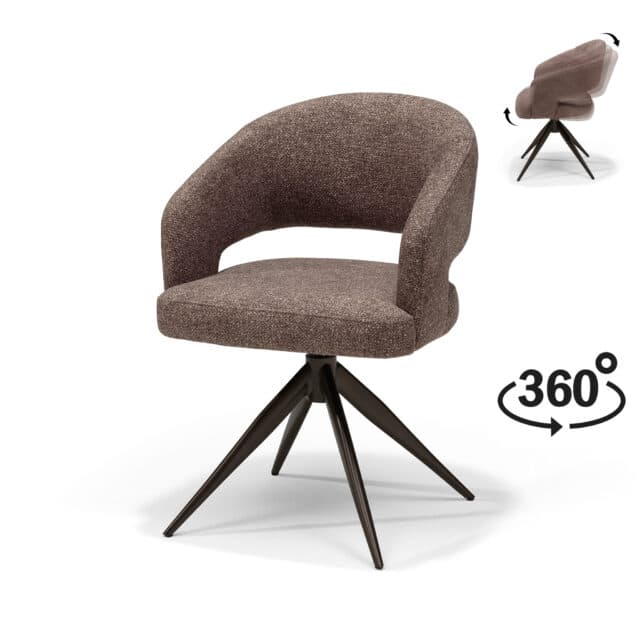 Swingarmstoel Stof Leo Bruin 8211 Relaxfunctie 8211 Frame Anodisch Bruin