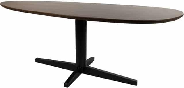 Eetkamertafel 190 Organisch Poot Zwart Mango Bruin Walnoot